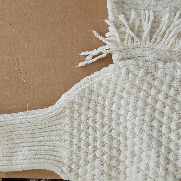 Treasure & Bond Mixed Stitch Fringe Chunky Sweater 1X Ivory Dove New - Picture 11 of 15